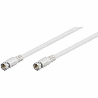 SAT DVB-S SatelitenKabel F Stecker 75 Ohm für Satellit LNB Anschlusskabel Receiver weiß Goobay