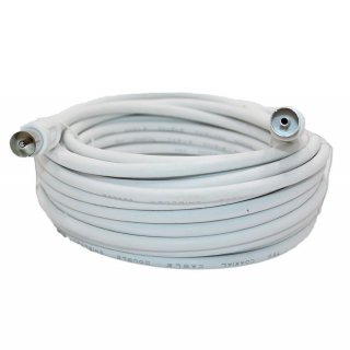 SpeaKa Professional Antennen Anschlusskabel [1x Antennenstecker 75 ? - 1x Antennenbuchse 75 ?] 10 m 75 dB Weiß