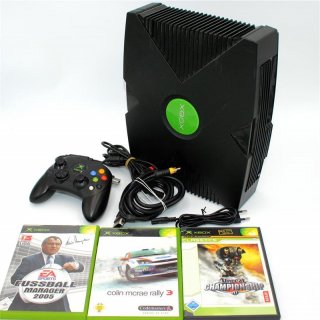 Microsoft XBOX 1 Classic gebraucht X-Changer 2.1 - 80 GB HDD + Controller + 3 Spiele