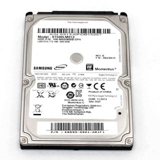 Samsung 500GB SATA 2.5 Festplatte ST500LM012, Momentus REV B
