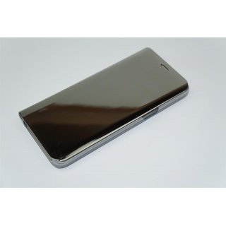 Handyhülle für Samsung Galaxy S6 Clear View Standing Silber Cover Schutzhülle
